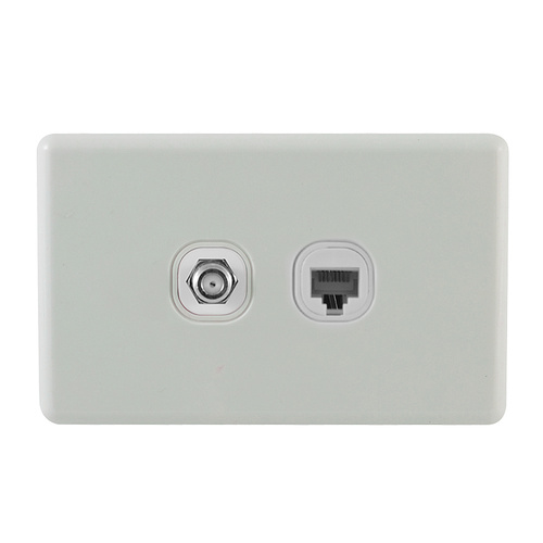 QCE TV Outlet F Type + Data RJ45 Outlet