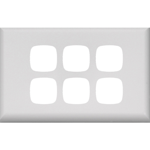HPM Excel 6 Gang Light Switch White Cover