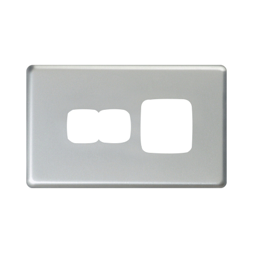 HPM Excel Single Powerpoint + Extra Switch Matt Silver Metal Cover