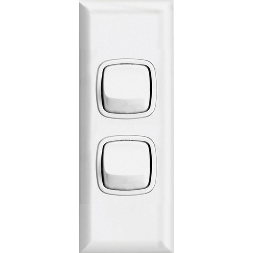 HPM Excel 2 Gang Architrave Light Switch XLA770/2WE