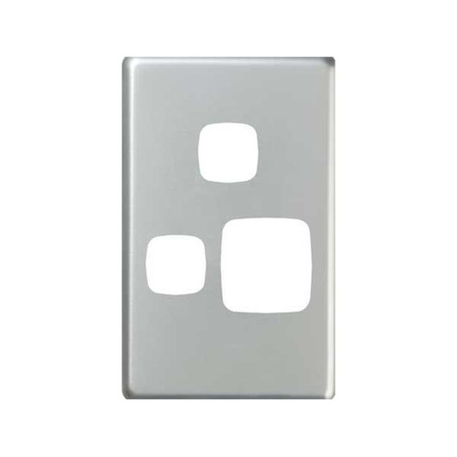 HPM Excel Vertical Single Powerpoint + Extra Switch Matt Silver Metal Cover